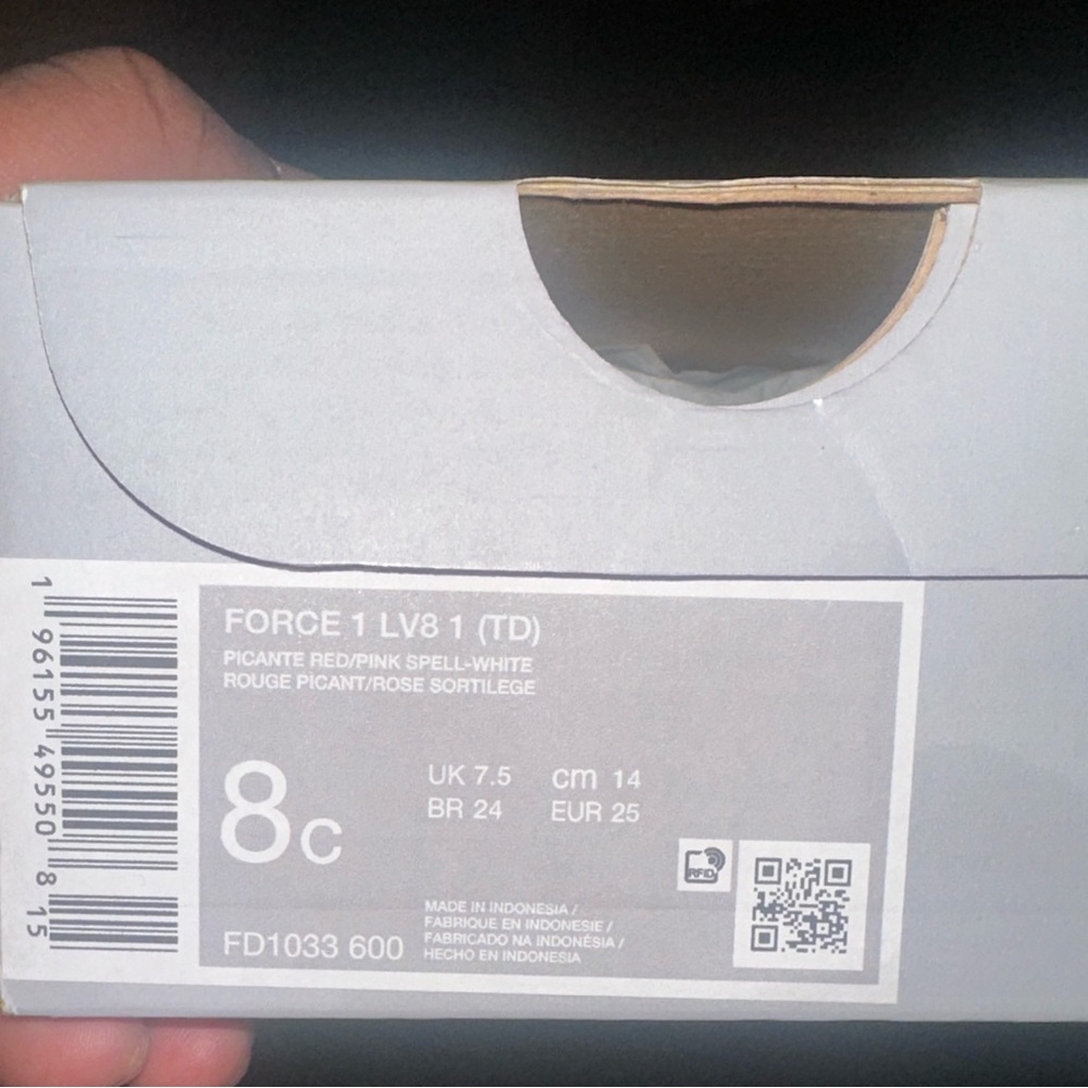 Nike Air Force One Valentine’s Day Size 8C - Picture 10 of 11